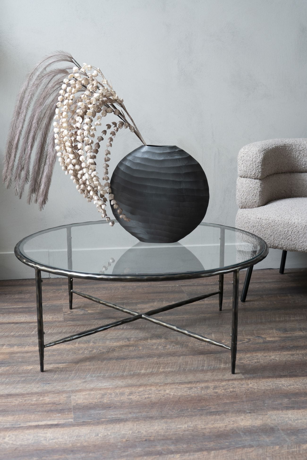 Patterdale Dark Bronze & Glass Round Coffee Table